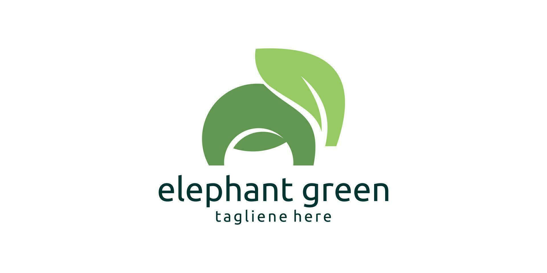combination logo of elephant with leaves, nature logo. vector