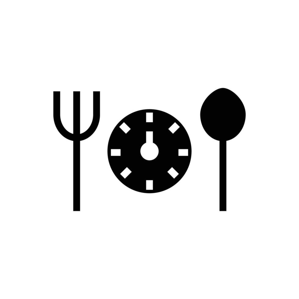 Lunch Time icon. black fill icon vector