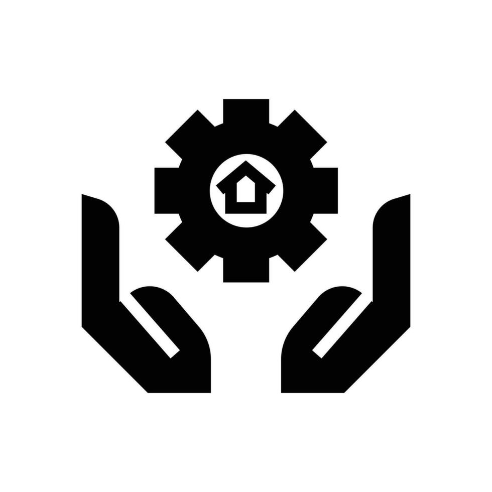 Work from Home icon. black fill icon vector