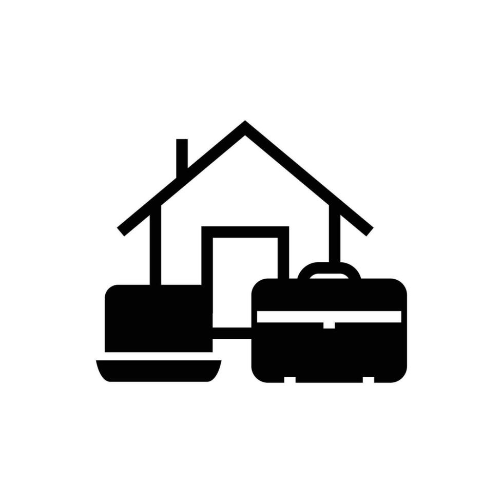 Hybrid Working icon. black fill icon vector