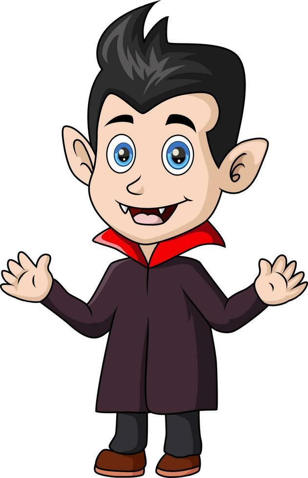 Cute vampire cartoon on white background vector