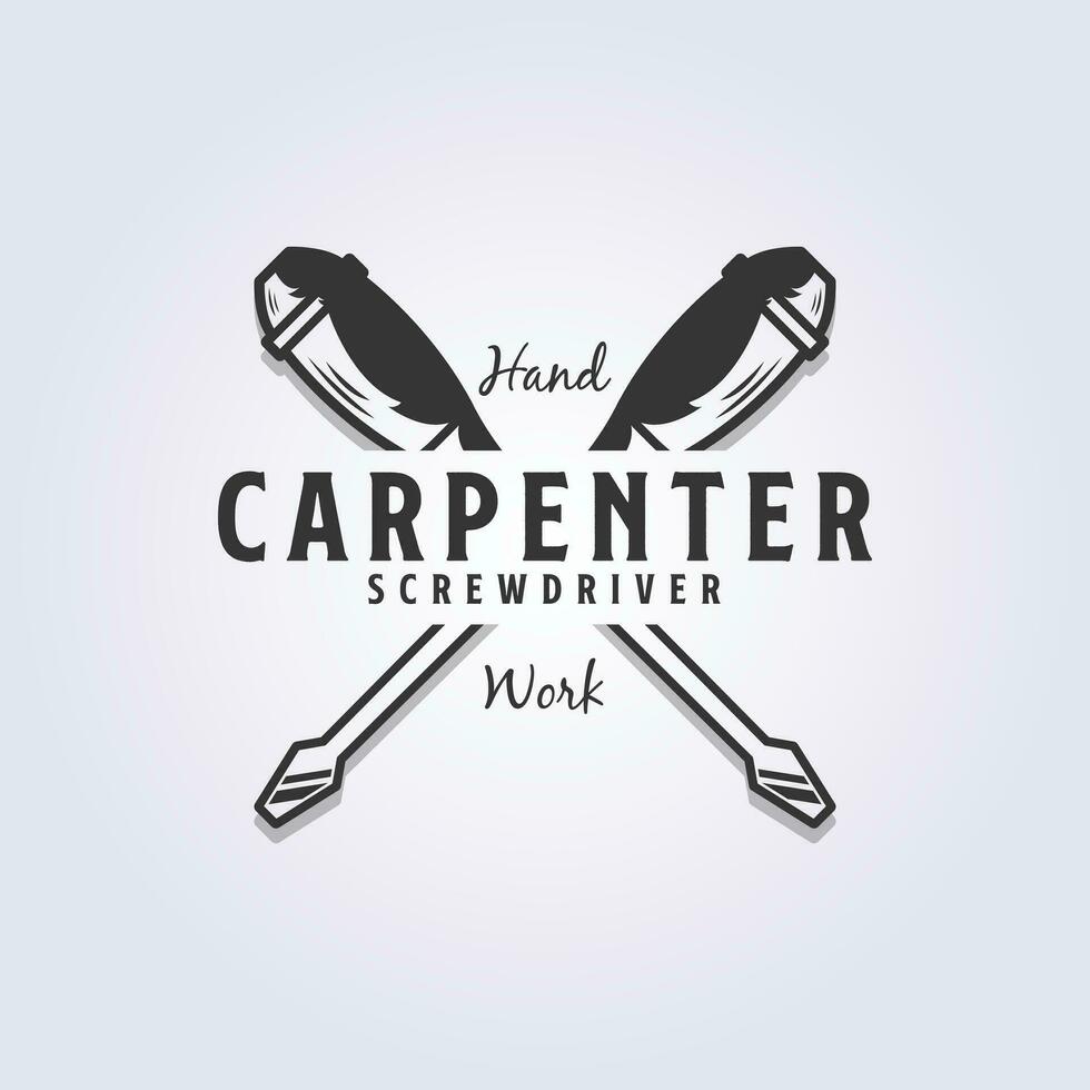 crossing screwdriver logo vector illustration design for carpentry
