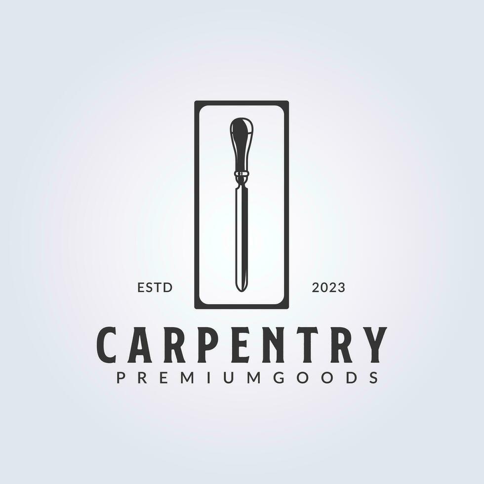 carpentry tool wood file logo vector illustration design
