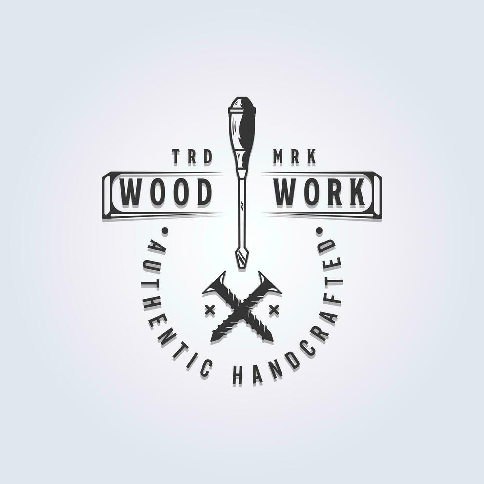 screwdriver and screw tool logo vector for carpentry icon symbol illustration design