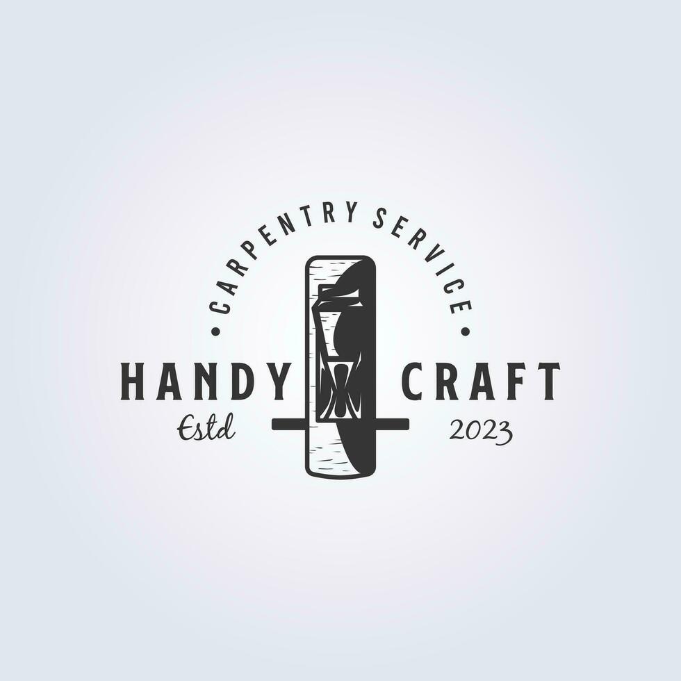 carpenter tool wood plane symbol logo vector illustration design