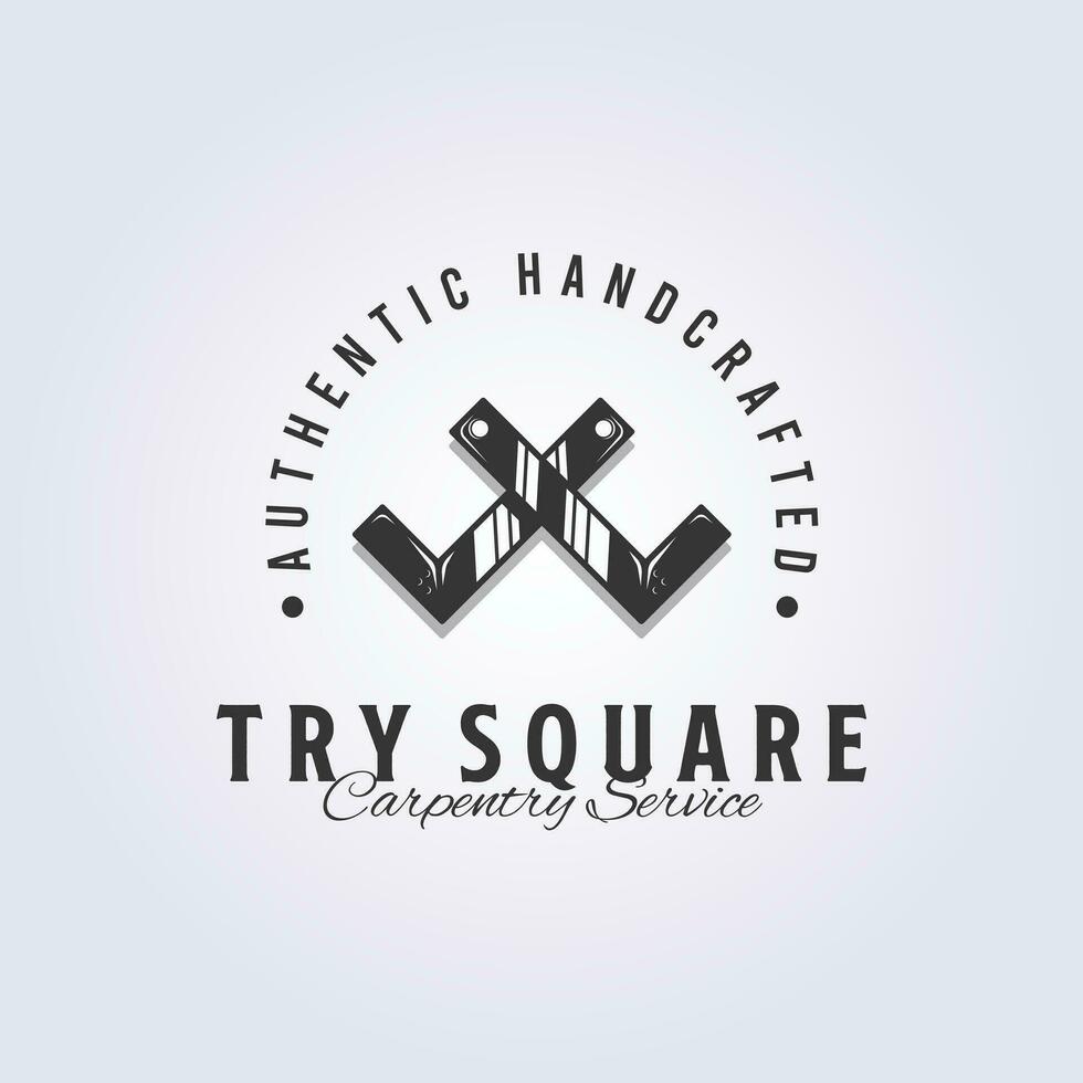 crossing try square for carpenter logo vector illustration design