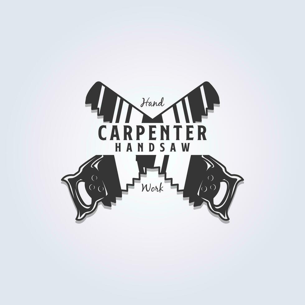 hand saw tool for carpenter logo design vector illustration design