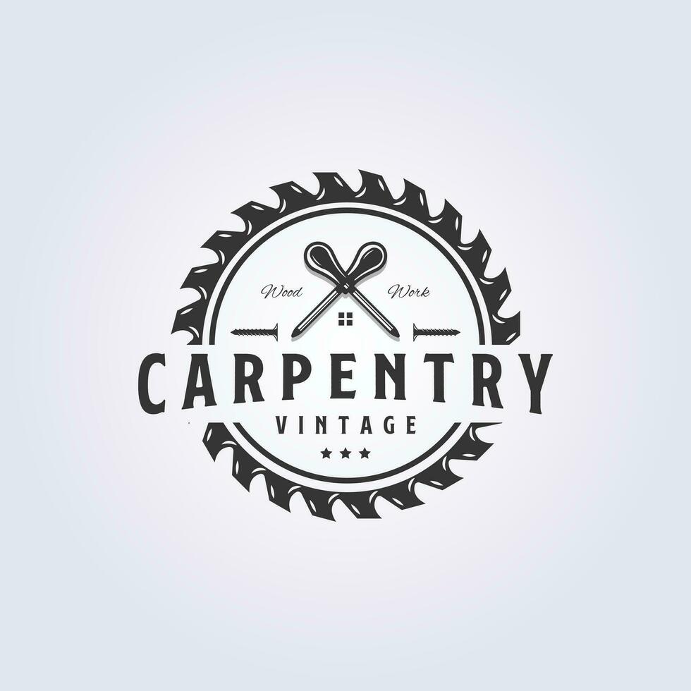 screwdriver house of carpentry logo vector illustration design