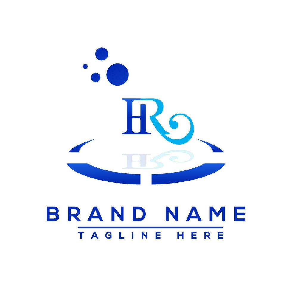 Letter HR blue Professional logo for all kinds of business vector