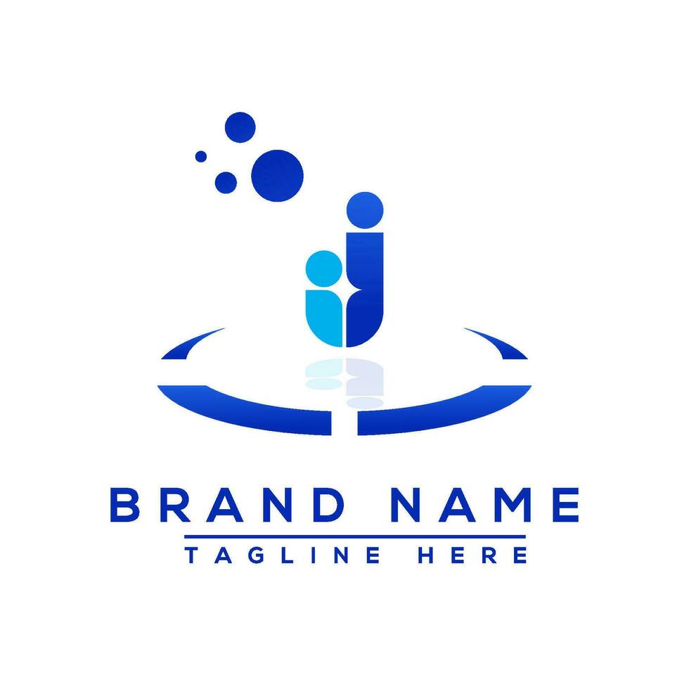 Letter IJ blue Professional logo for all kinds of business vector