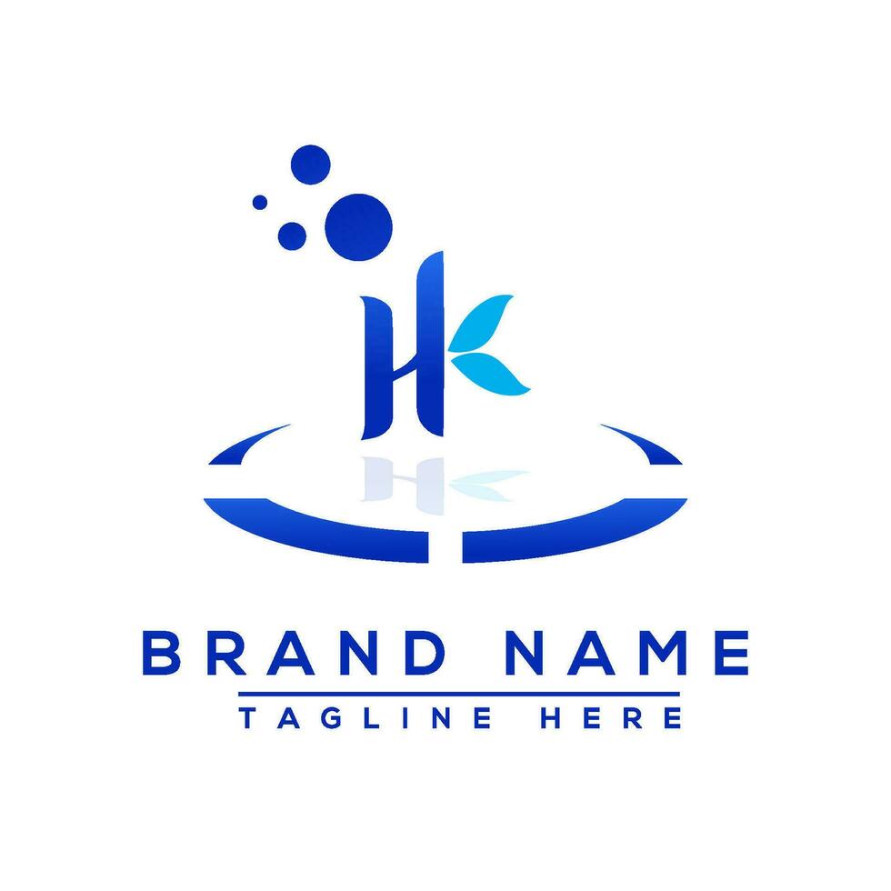 letra hk azul profesional logo para todas tipos de negocio vector