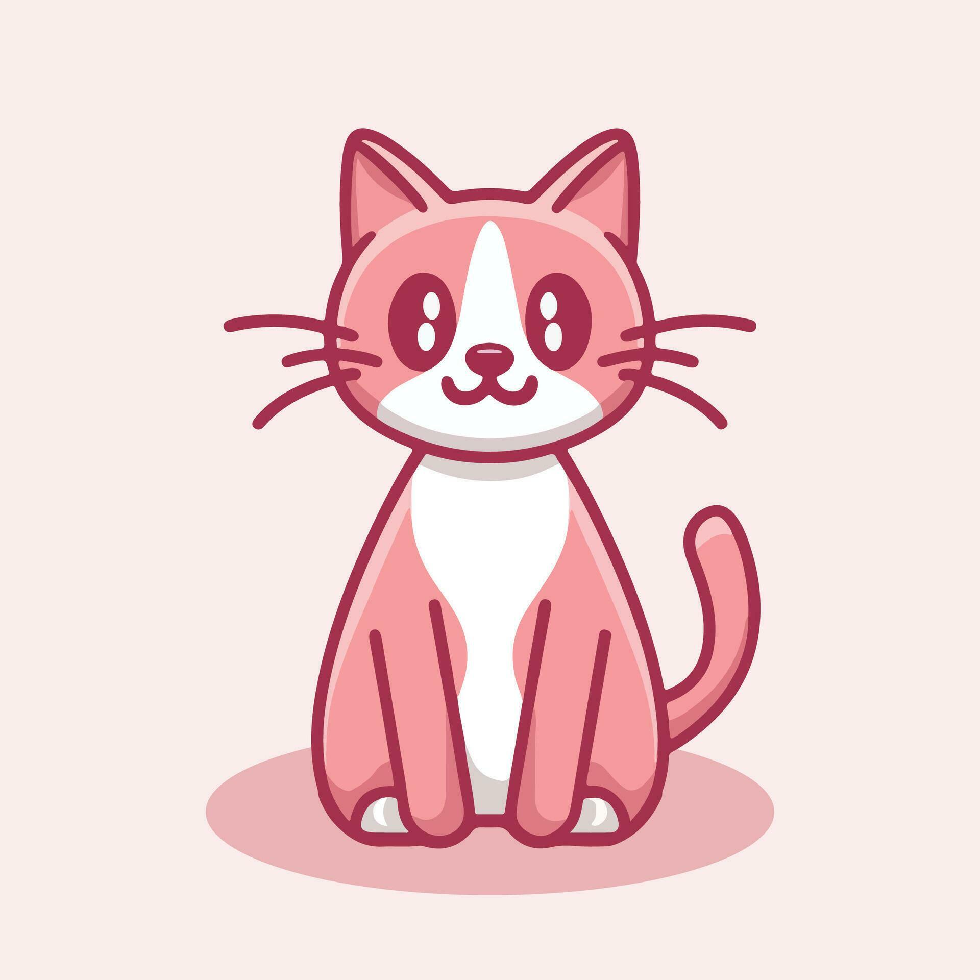 Pink color cat vector illustration 35082646 Vector Art at Vecteezy