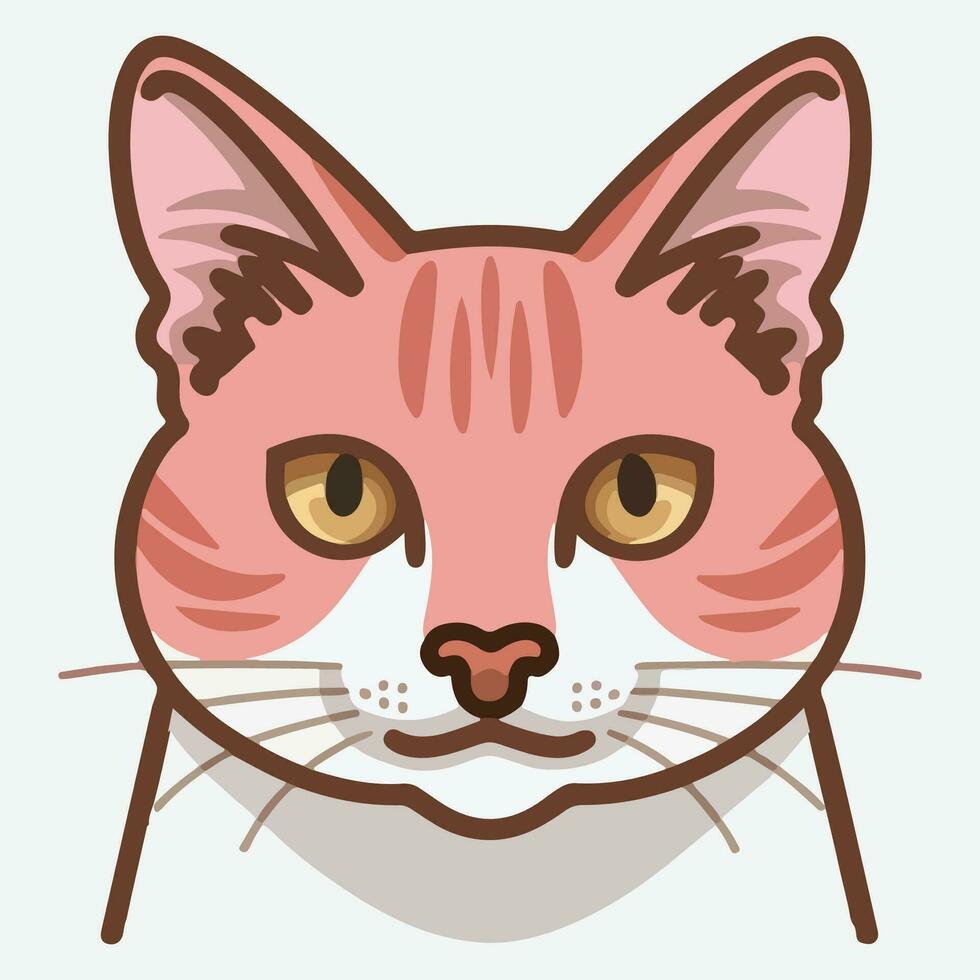 Pink color cat vector illustration featuring a charming feline with