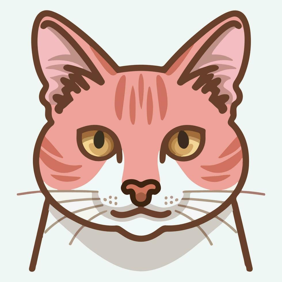 Pink color cat vector illustration featuring a charming feline with soft and pastel pink hues, set against a clean and simple background