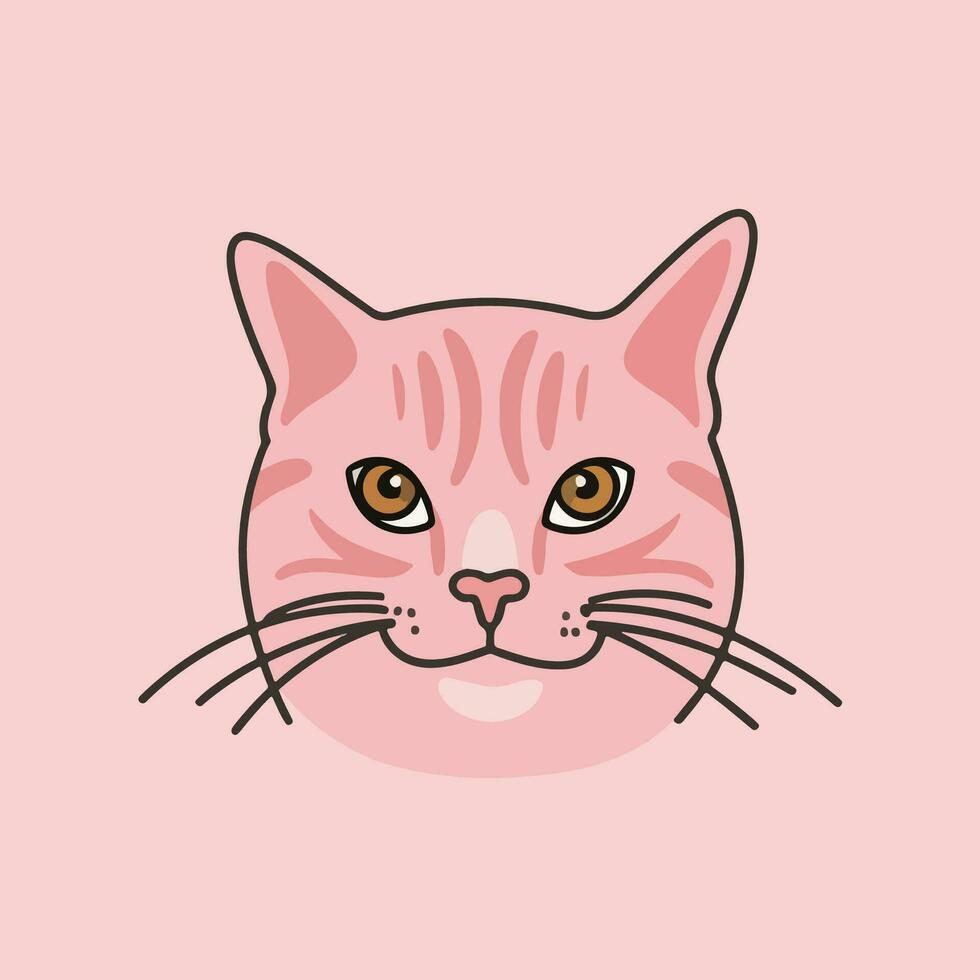 Pink color cat vector illustration 35082684 Vector Art at Vecteezy