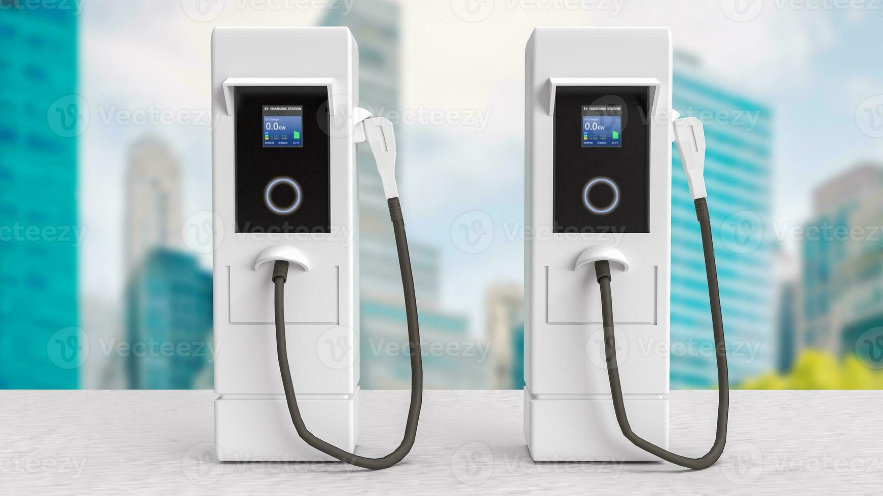 The EV station for technology or transport concept 3d rendering. photo