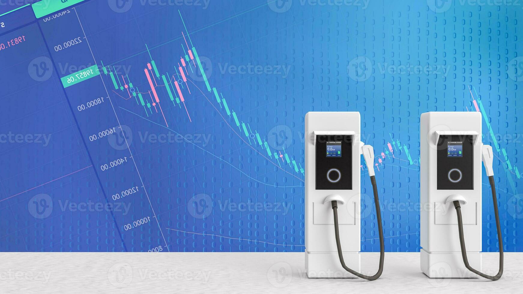 The EV station for technology or transport concept 3d rendering. photo