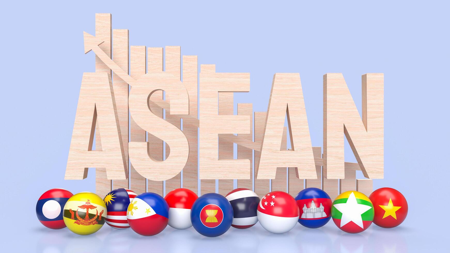 The ASEAN or Association of Southeast Asian Nations for Business concept 3d rendering. photo