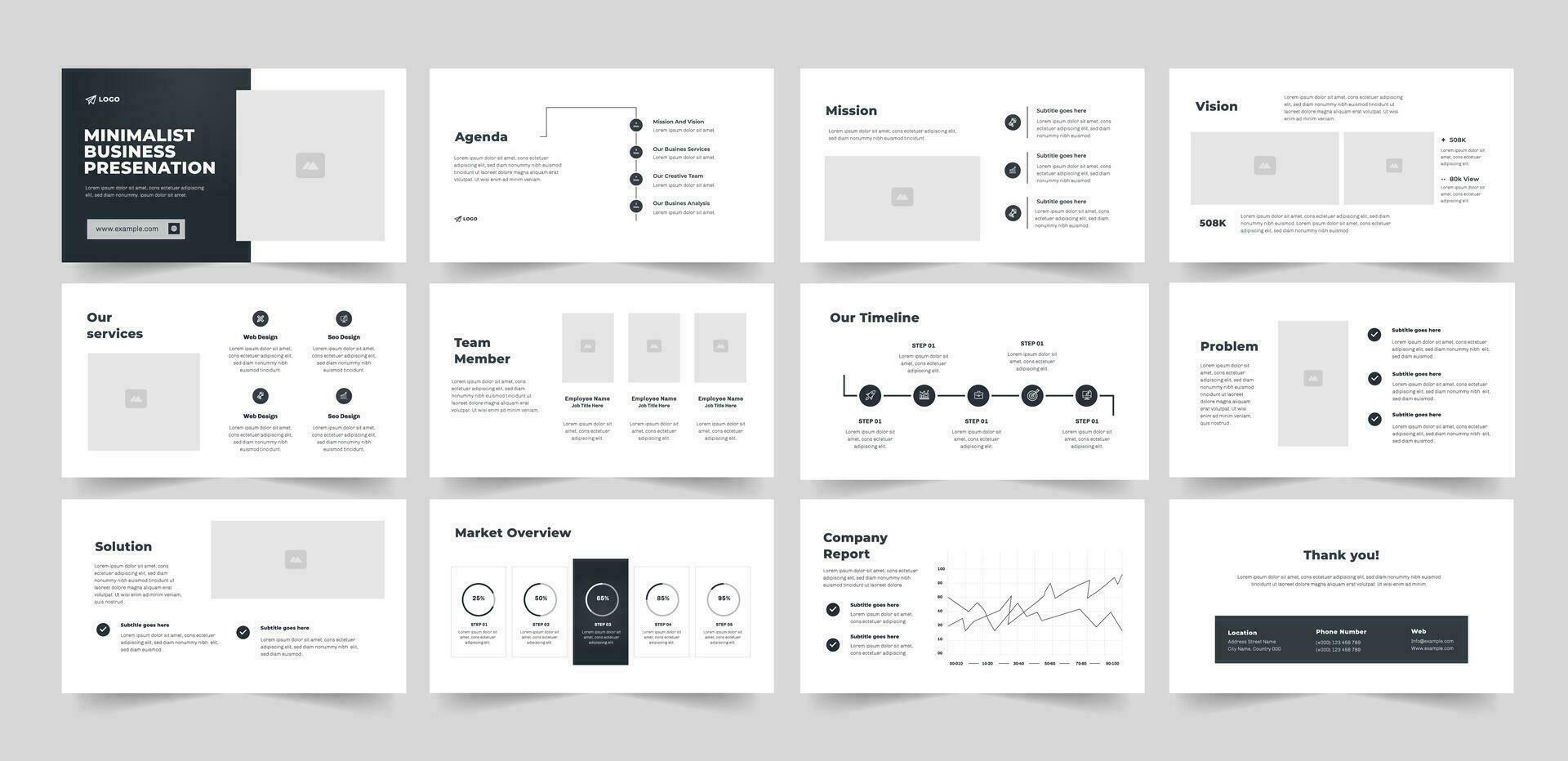 Business presentation template Modern business presentation slides template design. vector