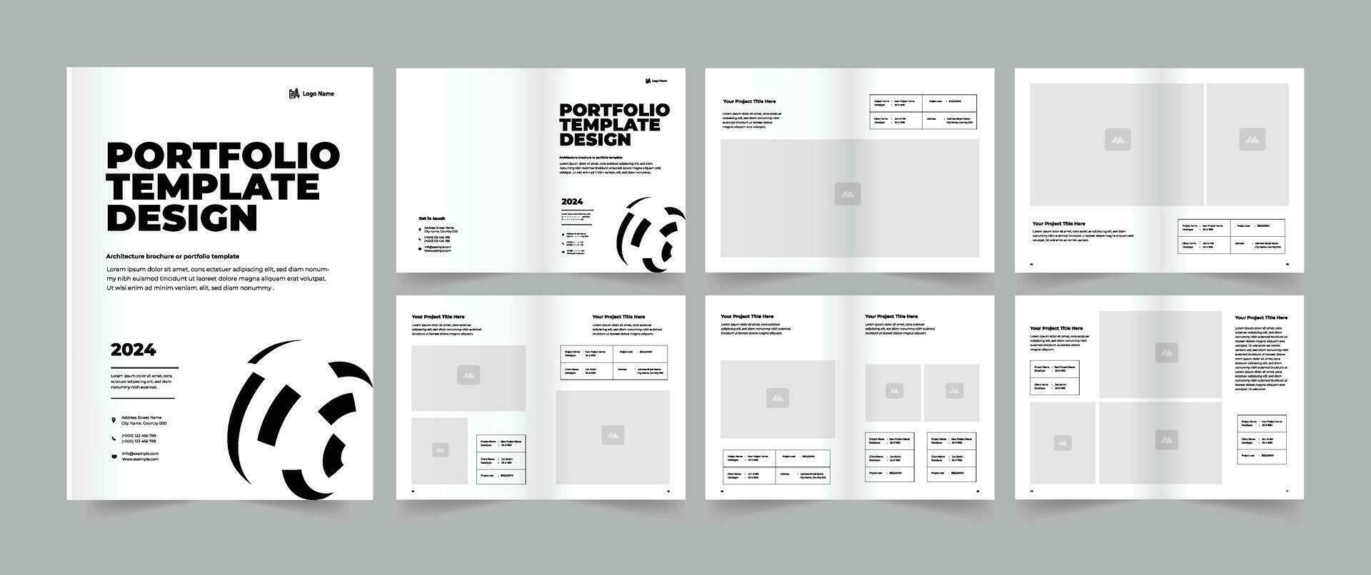 Clean Portfolio Architecture Portfolio Interior Portfolio Design vector