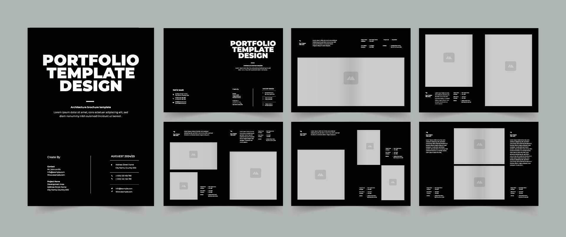 portfolio template and architecture portfolio layout design vector