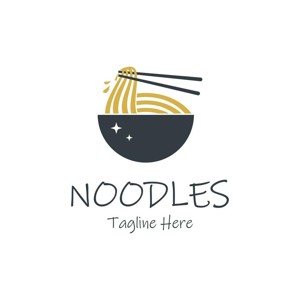 Noodle ramen design element vector icon with creative unique concept