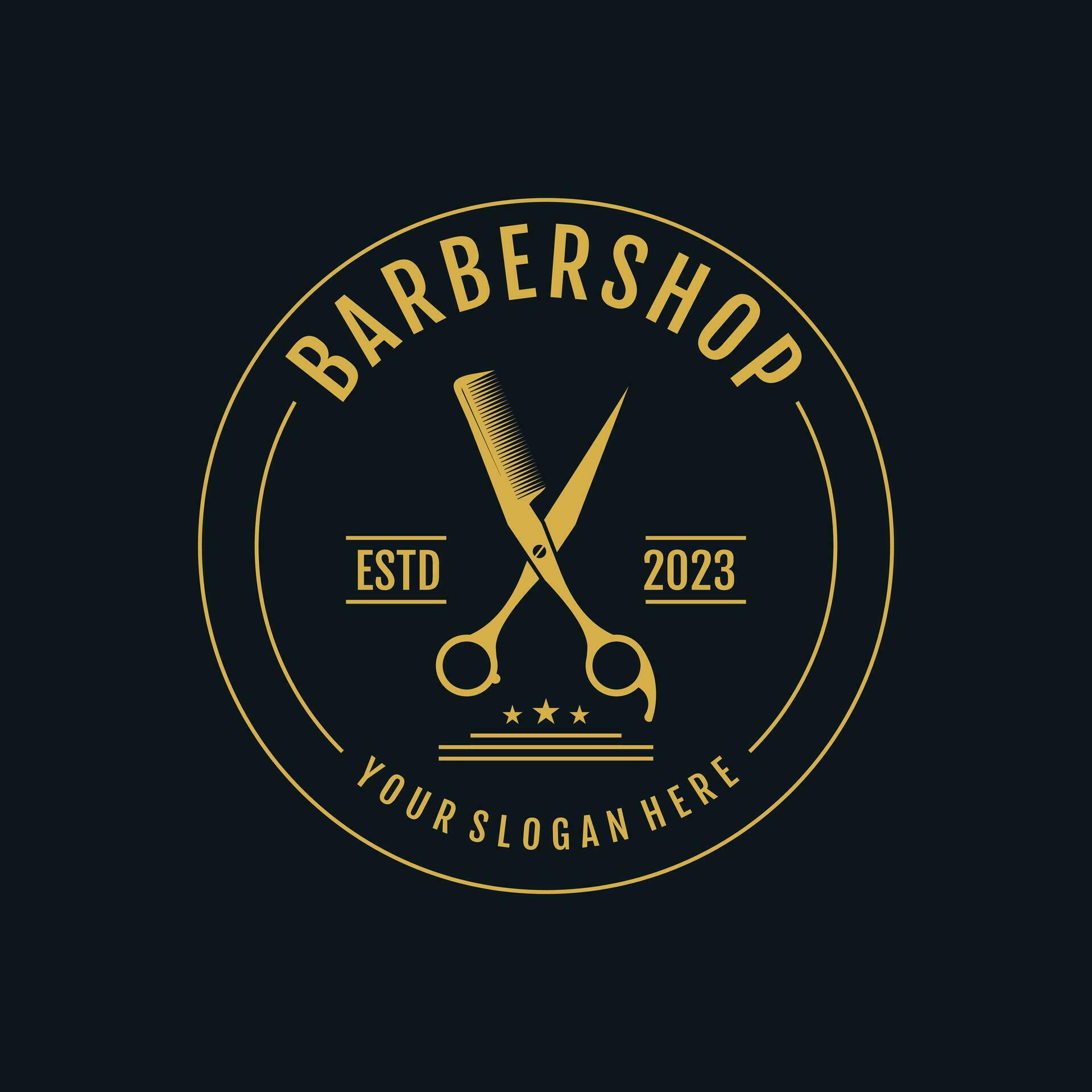 Barbershop design element vector icon with creative unique concept ...