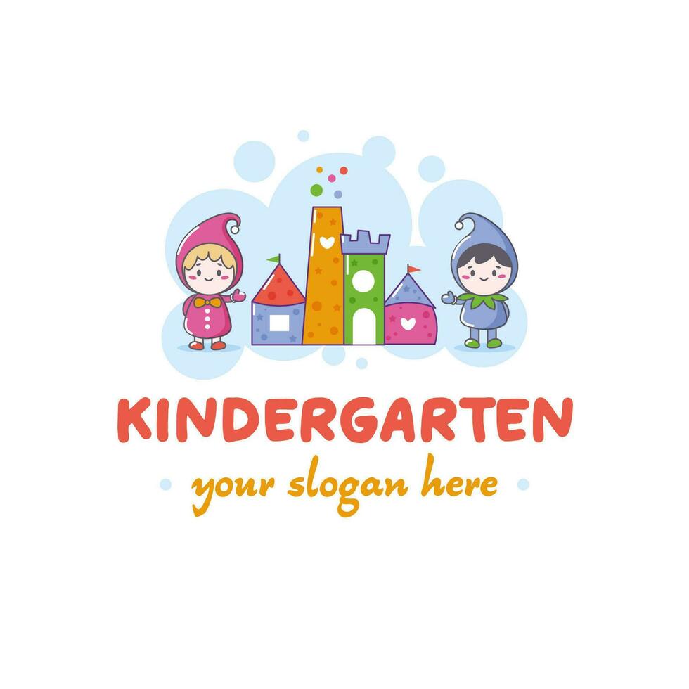 Logo template for children's business, kindergarten, school, training vector
