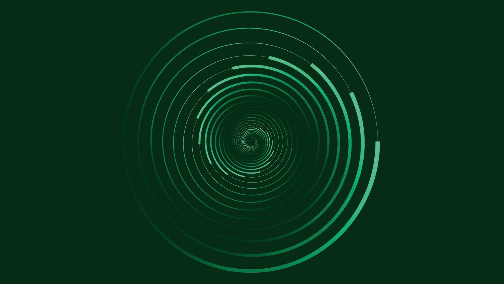 abstarct vórtice redondo espiral punteado antecedentes en oscuro verde. vector