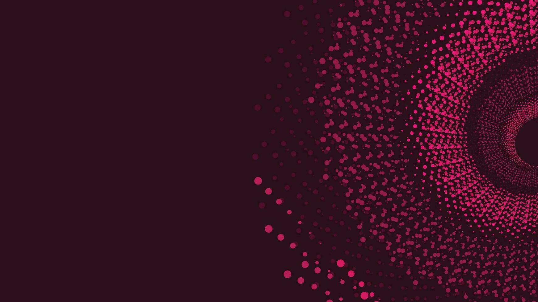 Abstract spiral dotted half circle pink background. vector