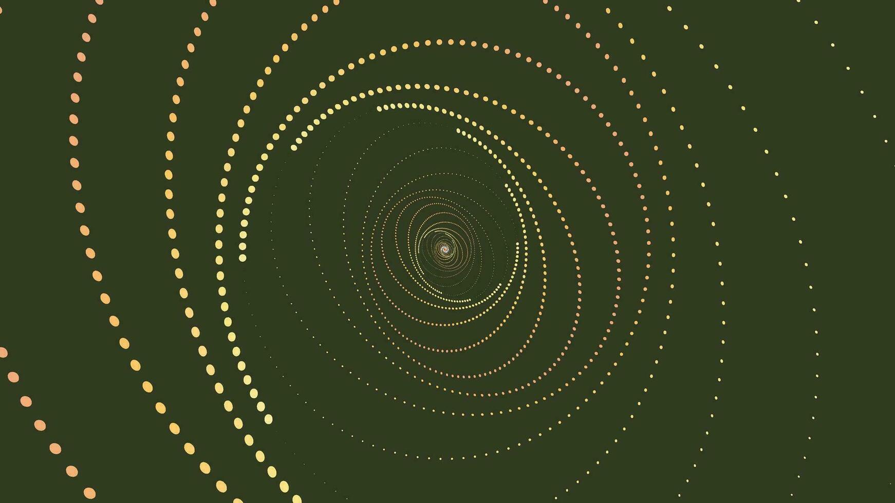 abstarct vórtice redondo espiral punteado antecedentes en oscuro verde. vector