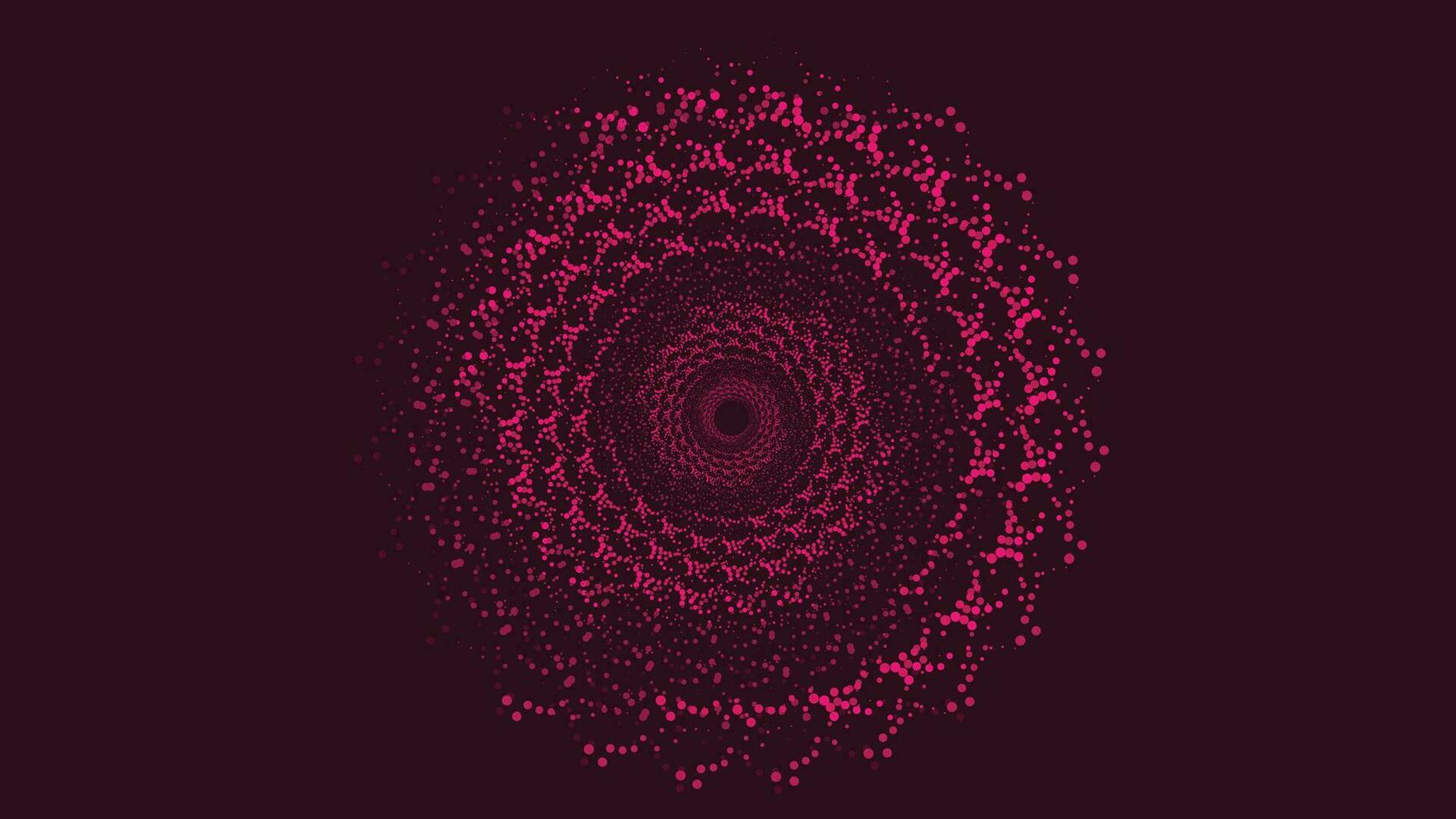 Abstarct spiral dotted vortex style background in dark color. vector