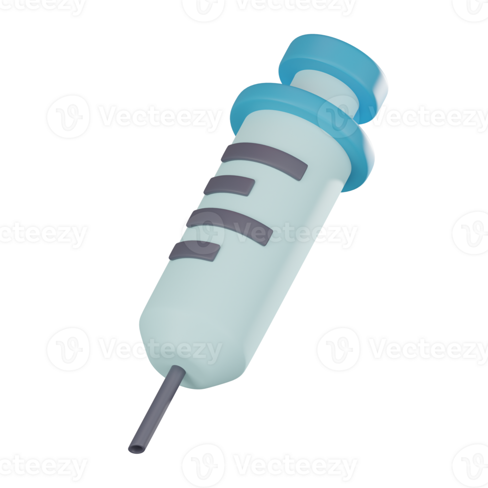 Syringe 3D Icon for Medical and Healthcare Projects. 3D rende png