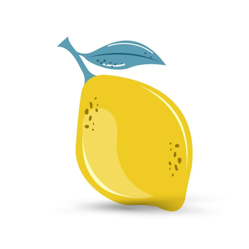 A hand drawn lemon on isolated white background. A yellow lemon Perfect for textile used in juice concept vector