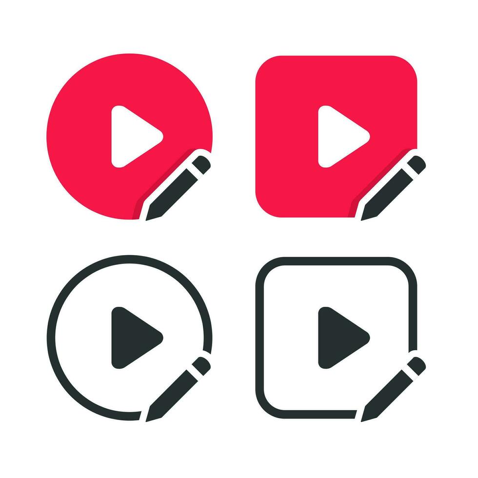Edit video icon vector