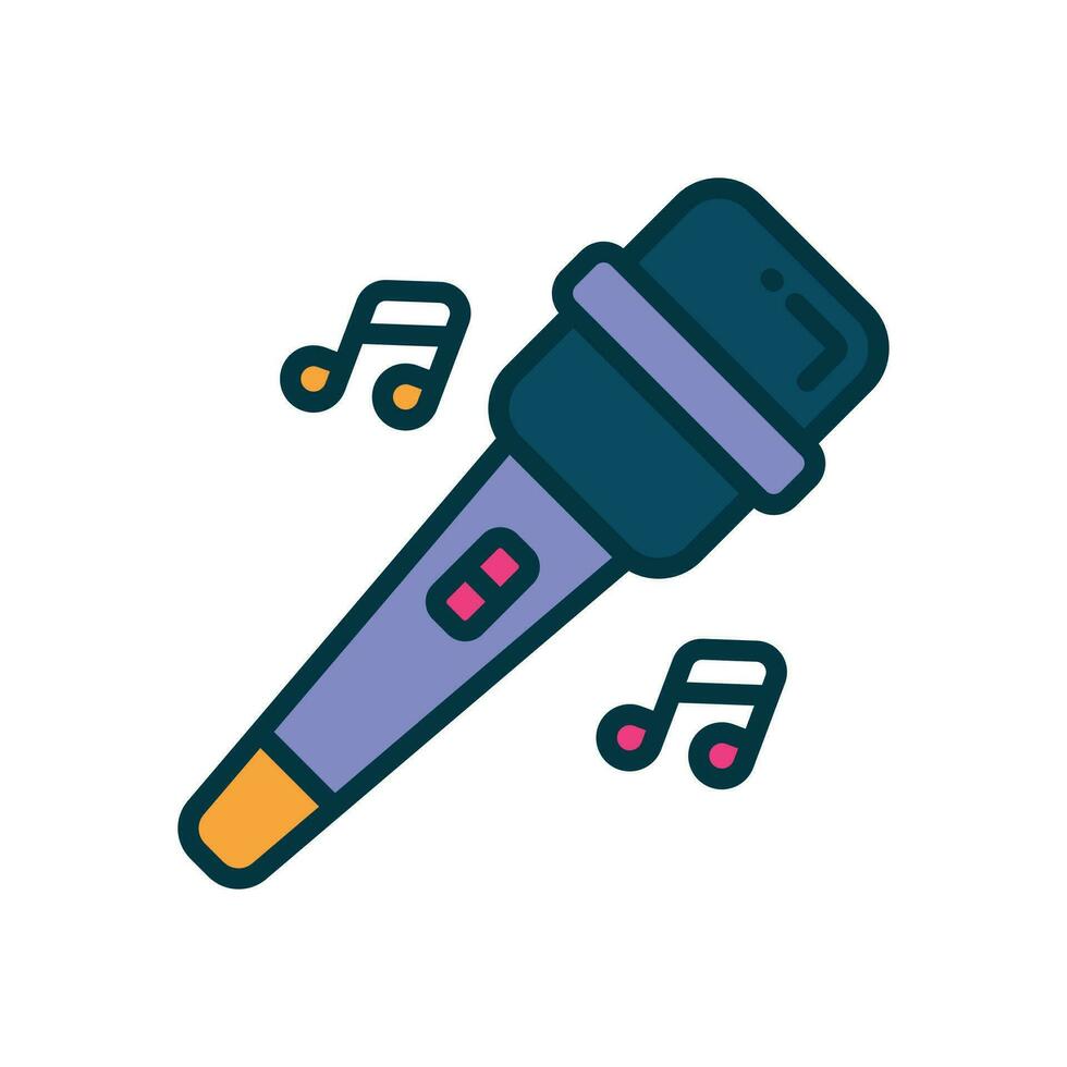 microphone icon. vector filled color icon for your website, mobile, presentation, and logo design.