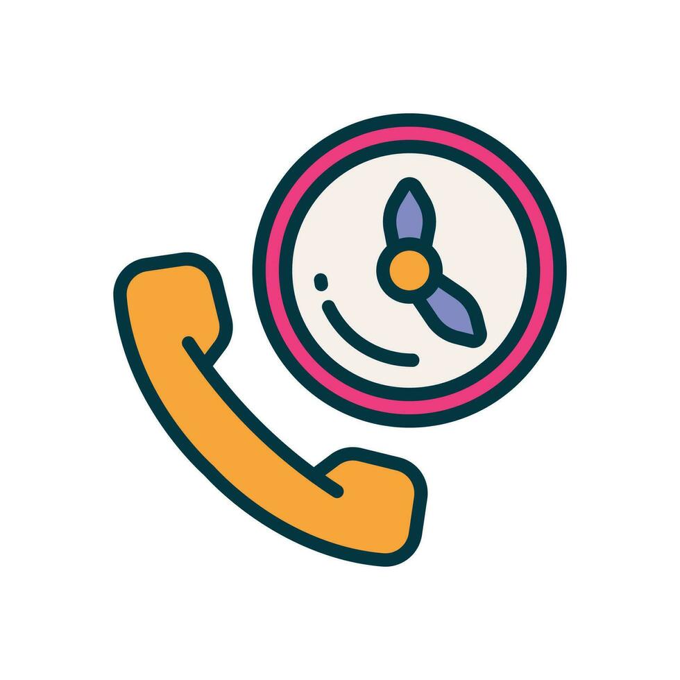 time call icon. vector filled color icon for your website, mobile, presentation, and logo design.