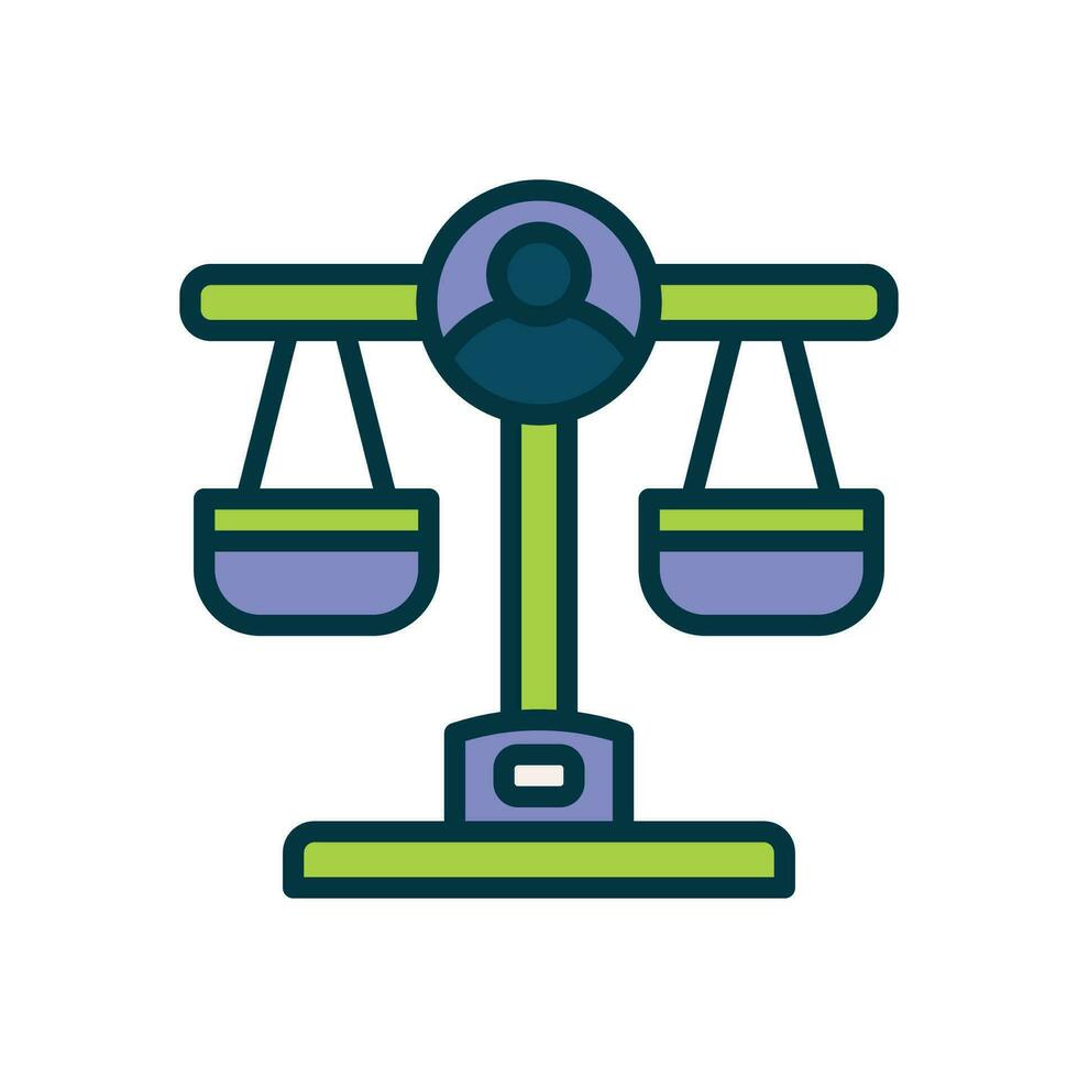 justice icon. vector filled color icon for your website, mobile, presentation, and logo design.
