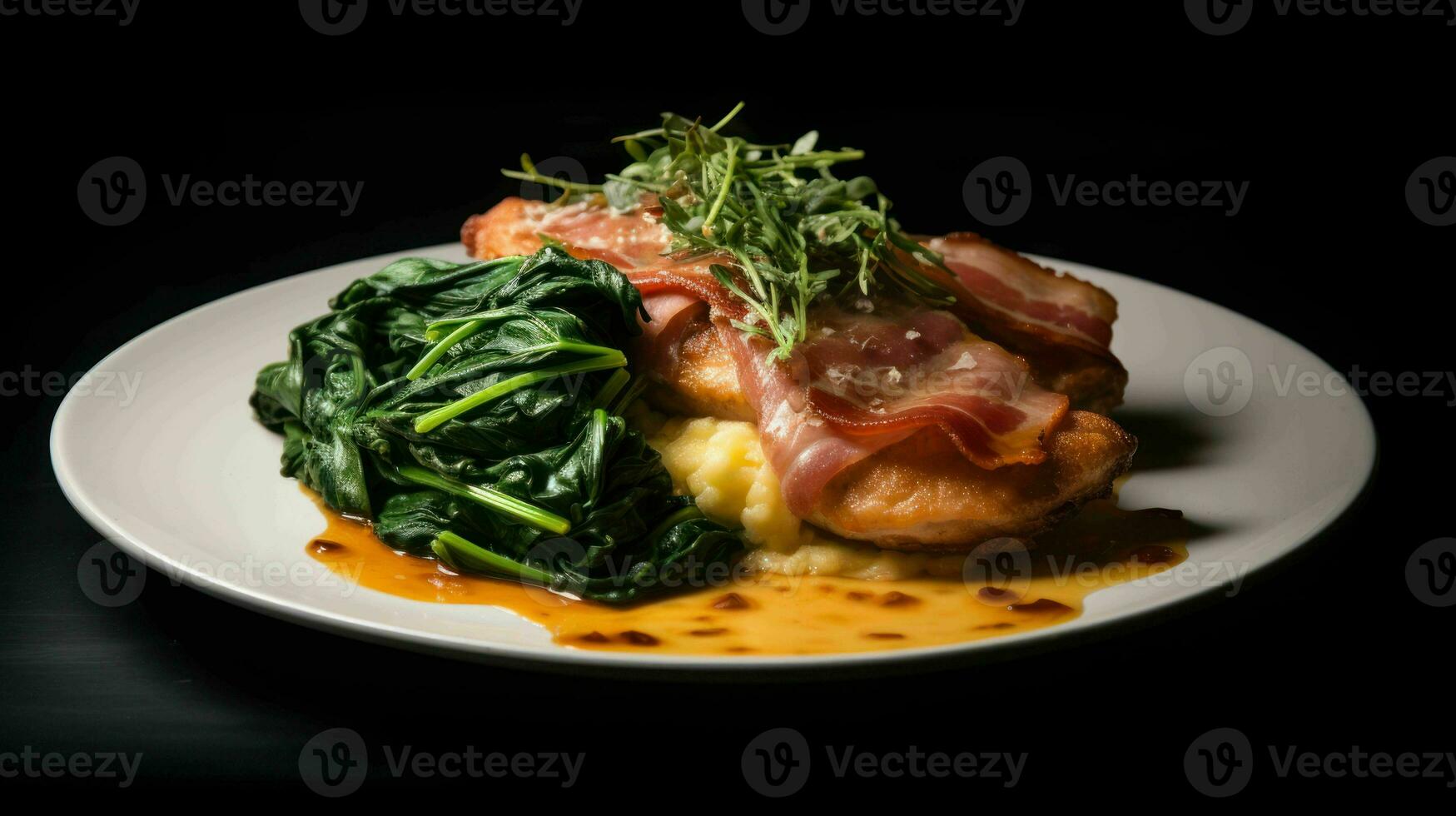 ai generado ternera saltimbocca especial comida plato foto