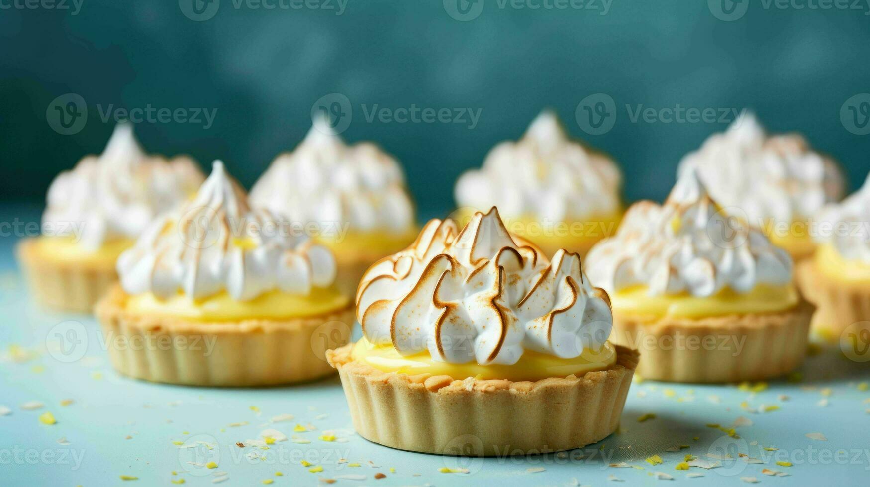 AI generated Mini Lemon Meringue Pies photo