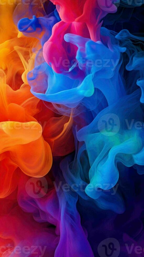 AI generated Beautiful Vivid Rainbow Color Liquid Smoke photo