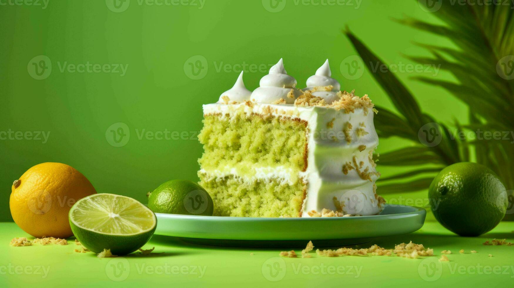 AI generated Vegan Avocado Lime Coconut Cake photo