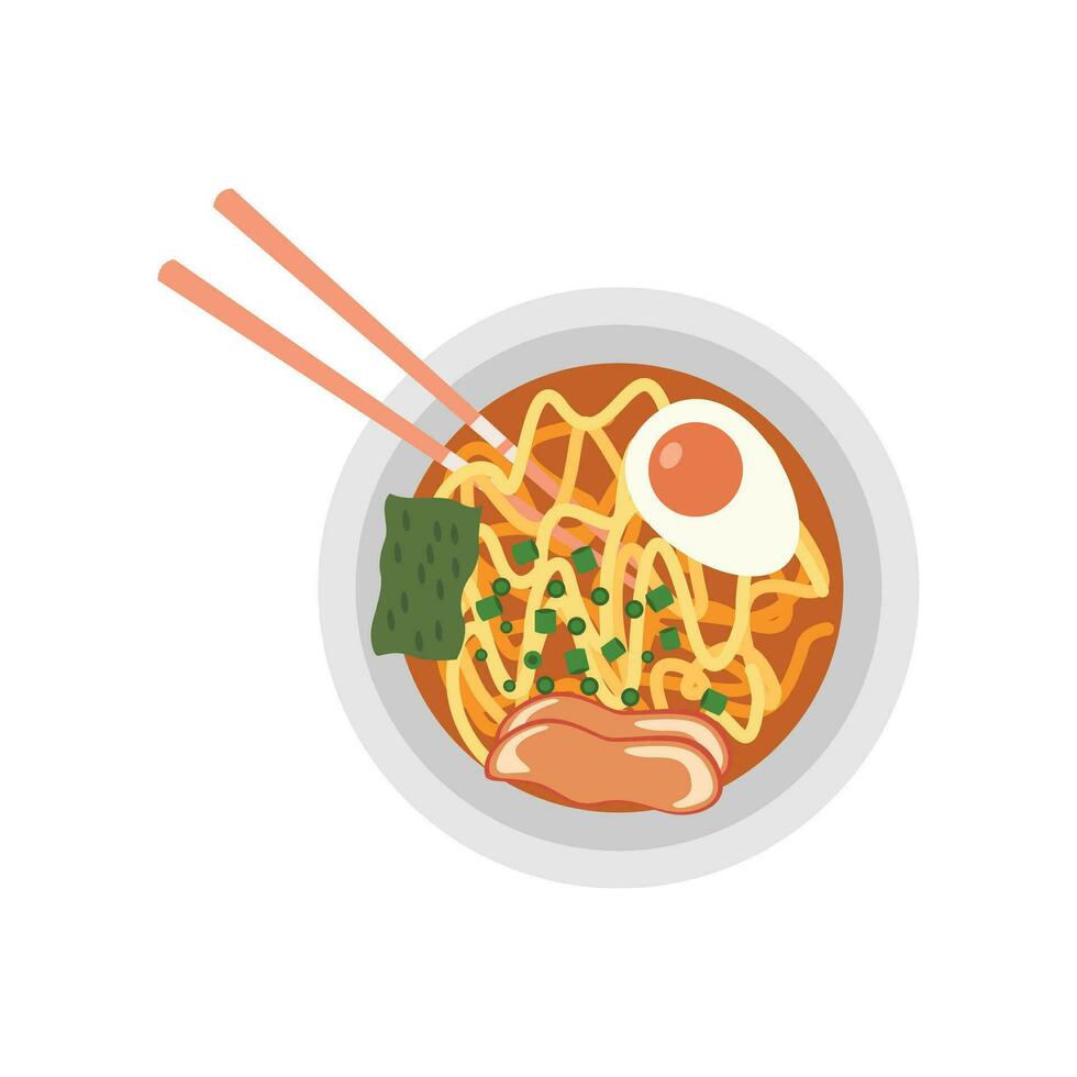 Flat Illustration of Ramen Vector. Foods and Drinks Daily Illustration. vector