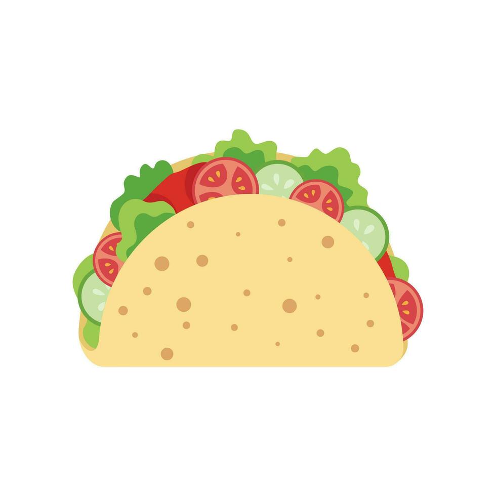 Flat Illustration of Taco Vector. Foods and Drinks Daily Illustration. vector