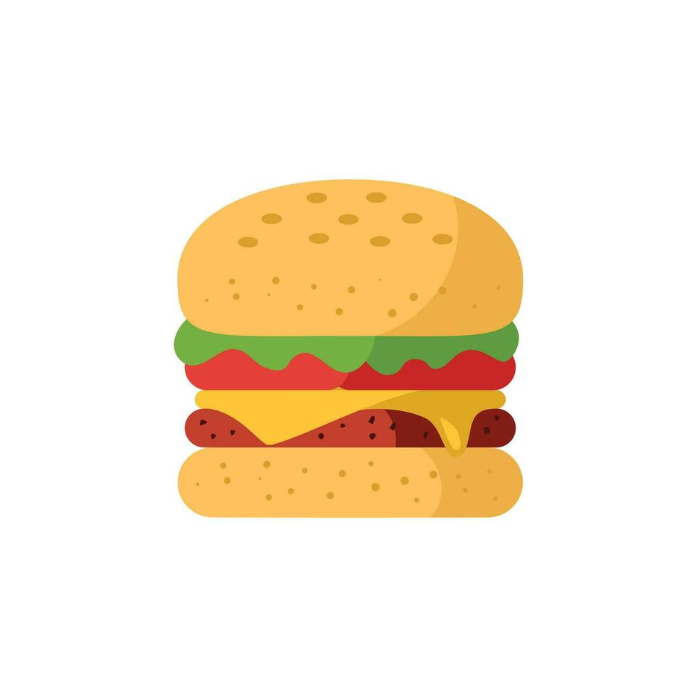 plano ilustración de hamburguesa vector. comidas y bebidas diario ilustración. vector