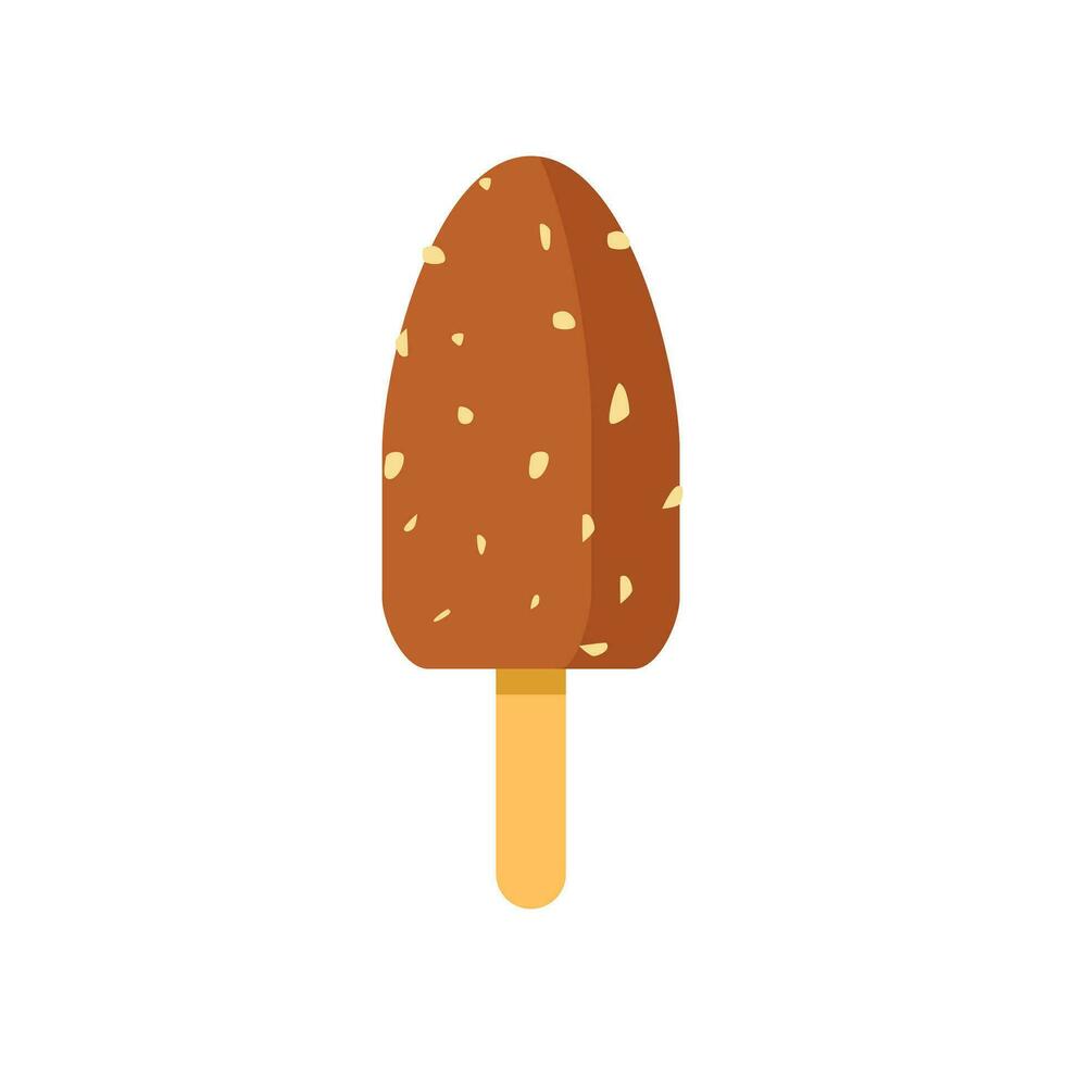 Flat Illustration of Peanut Chocolate Ice Cream Vector. Foods and Drinks Daily Illustration. vector