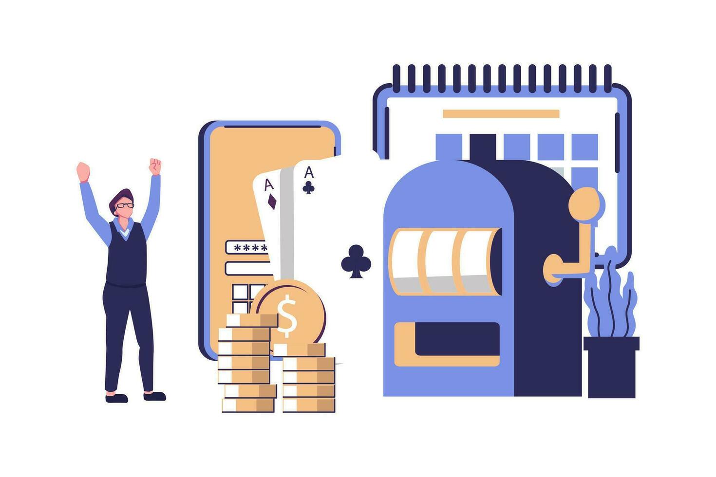 Gambling income flat style illustration vector design