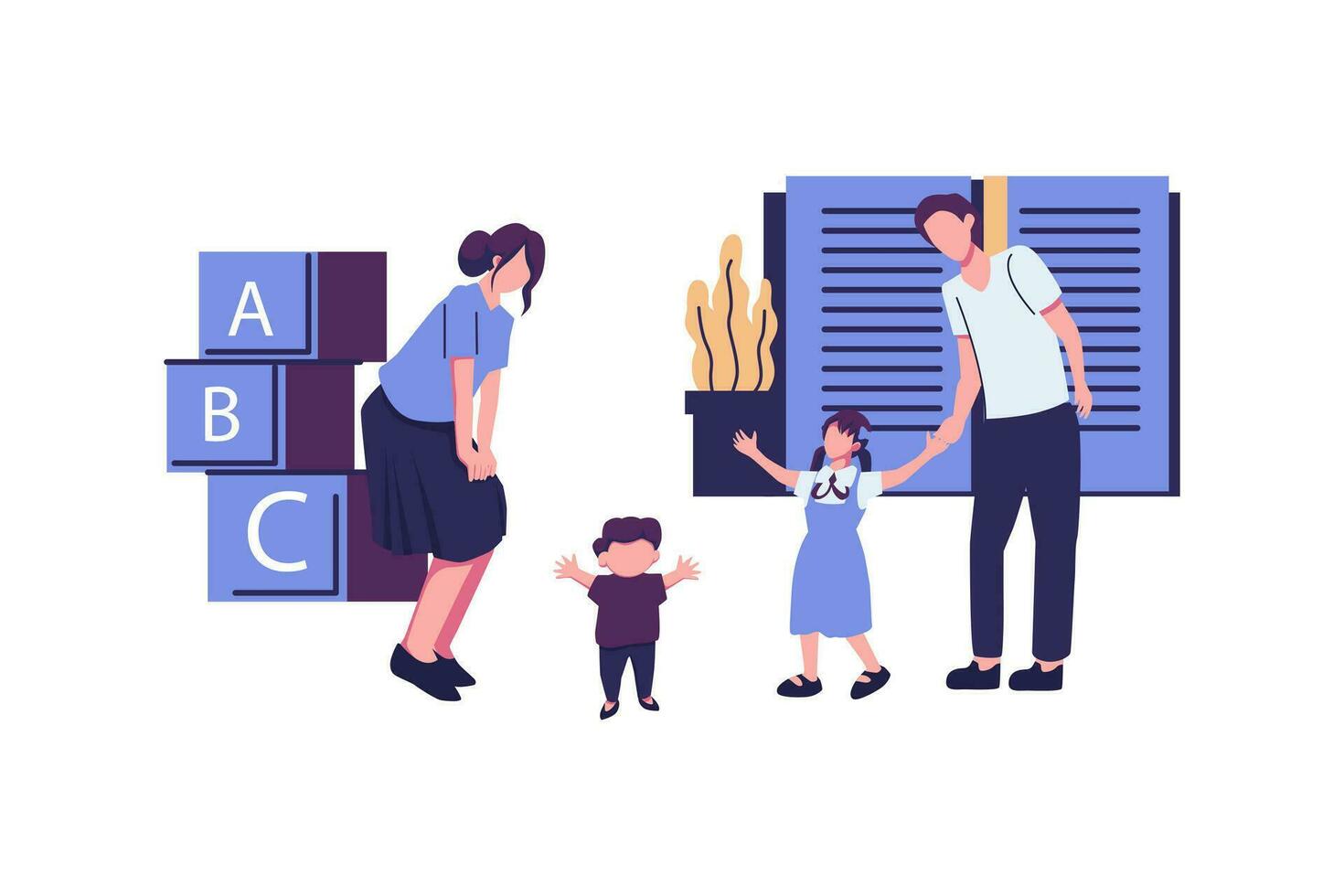 early education vector flat style illustration design