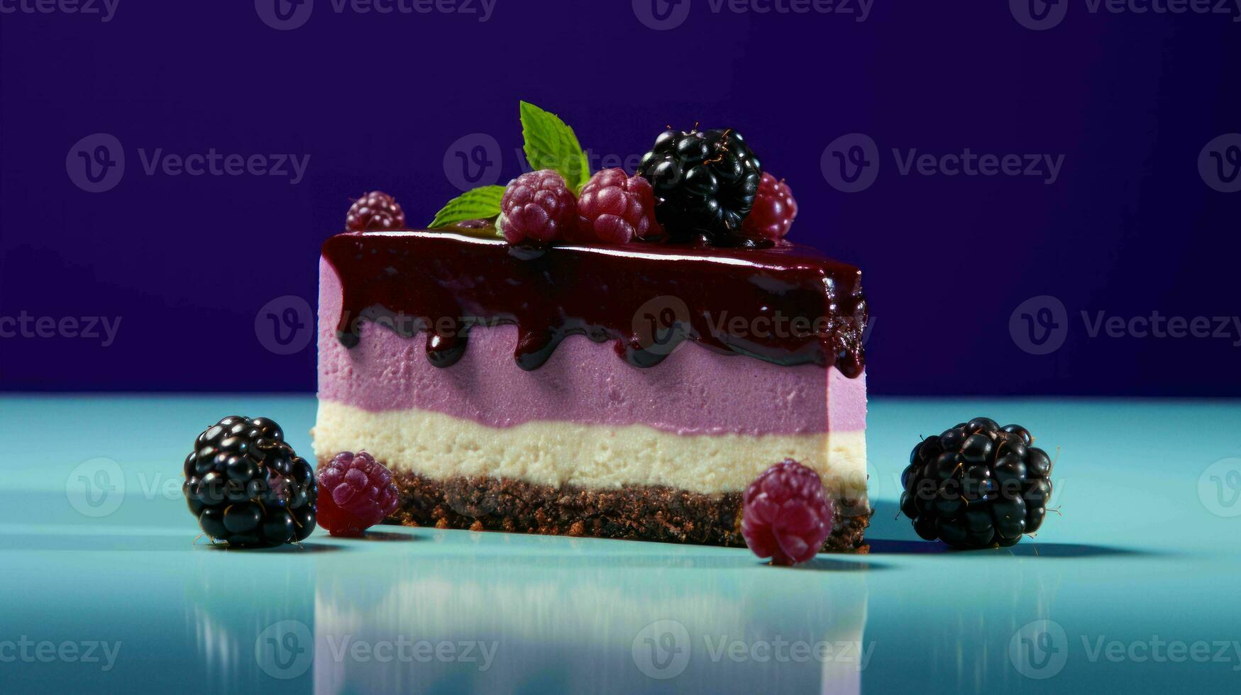 AI generated Delicious Maqui Berry Cheesecake photo