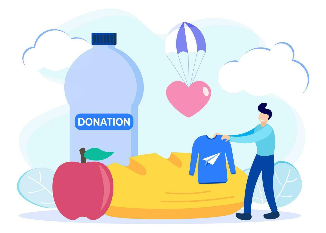 Illustration vector graphic cartoon character of donation